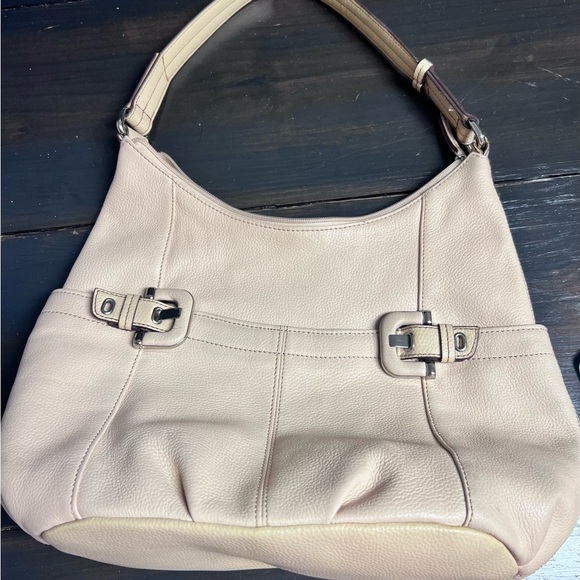 Tignanello Beige Leather Hobo Bag - Picture 2 of 10
